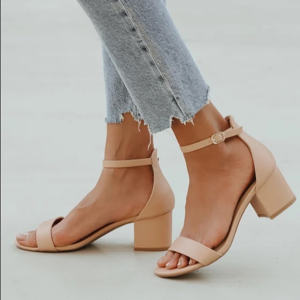 Lulu’s Harper Almond Ankle Strap Heels